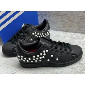 Adidas Superstar ShellToe DMC Shoes FV3343 Black White Studded Womens Size 9 New